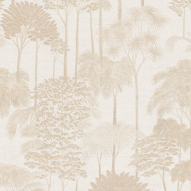 Canopy View Wallpaper in Gold on Cream