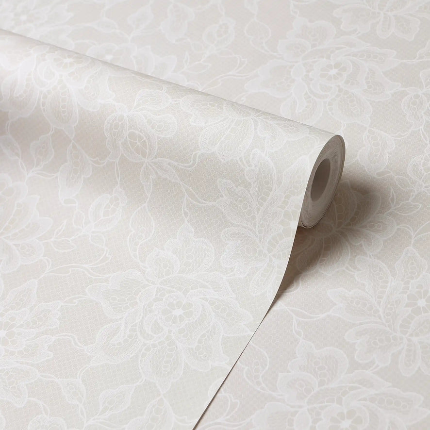 Chantilly Lace Wallpaper in Cream