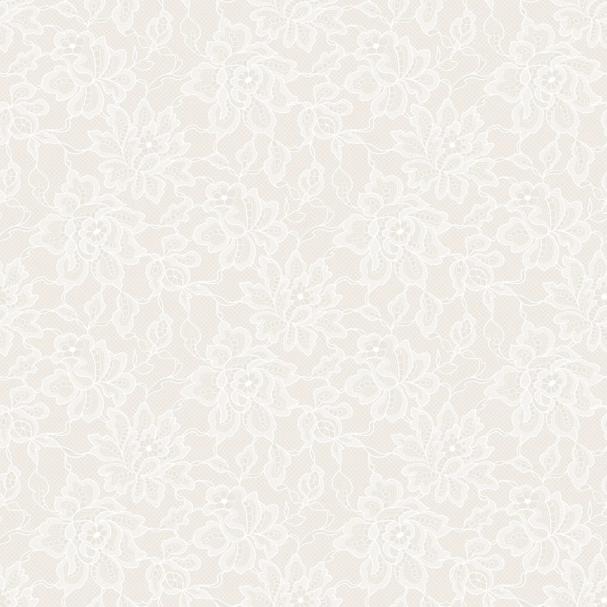 Chantilly Lace Wallpaper in Cream