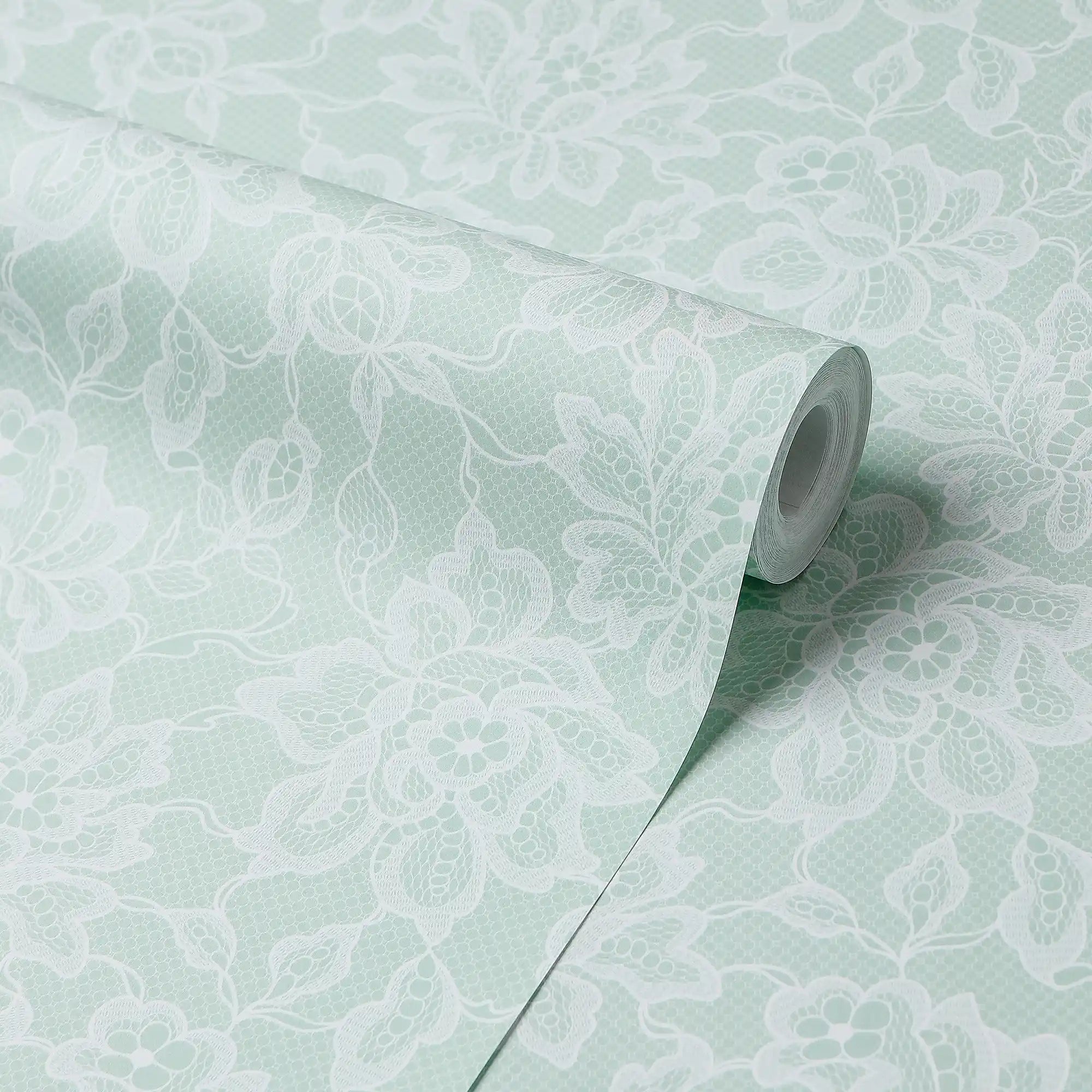 Chantilly Lace Wallpaper in Mint