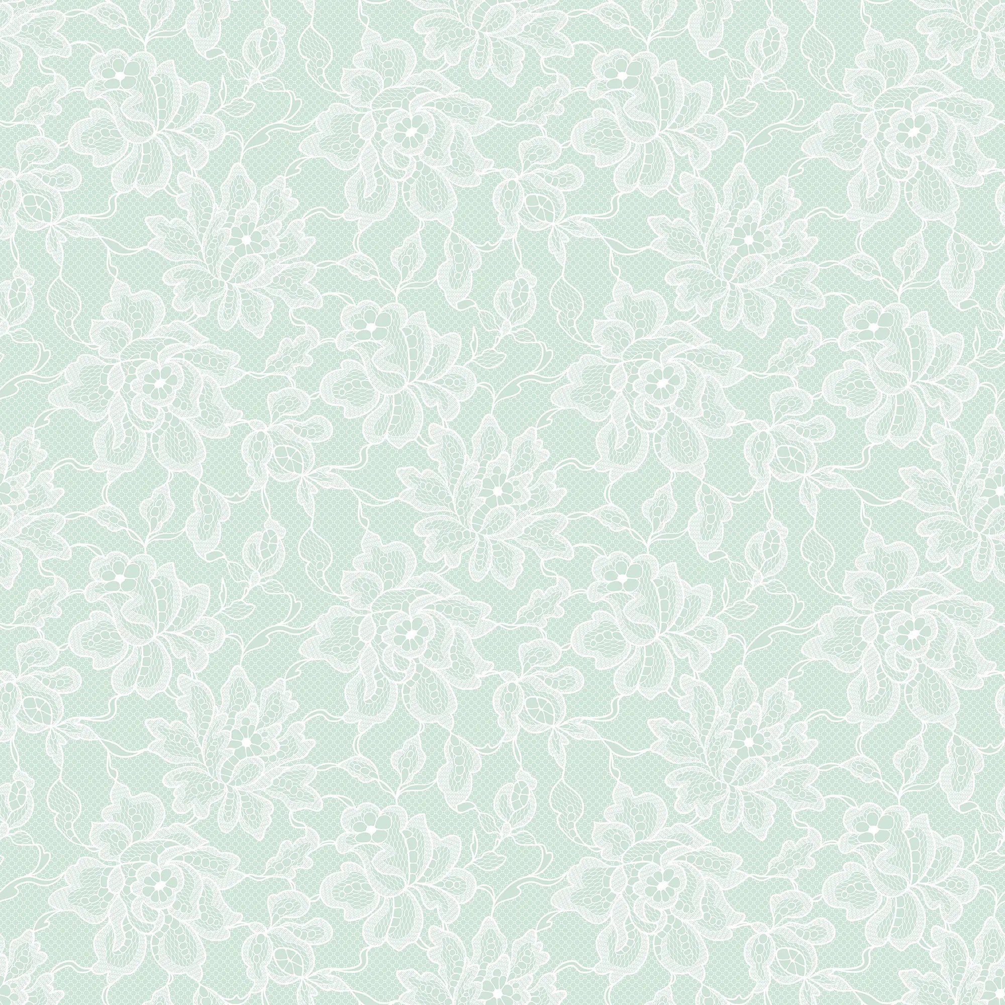 Chantilly Lace Wallpaper in Mint