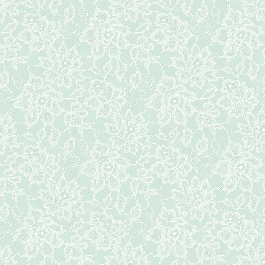 Chantilly Lace Wallpaper in Mint