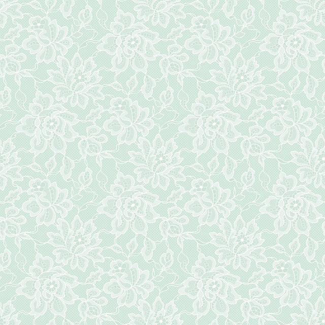 Chantilly Lace Wallpaper in Mint