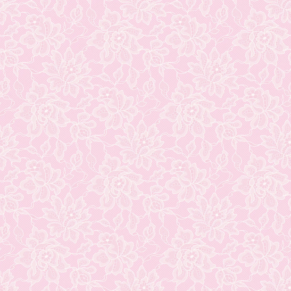 Chantilly Lace Wallpaper in Pink