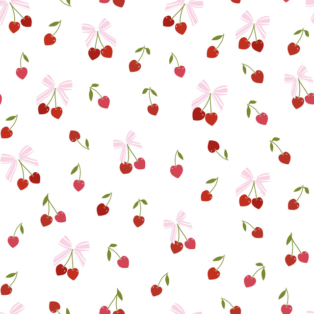 Cherry Kisses Wallpaper in Pink & Red