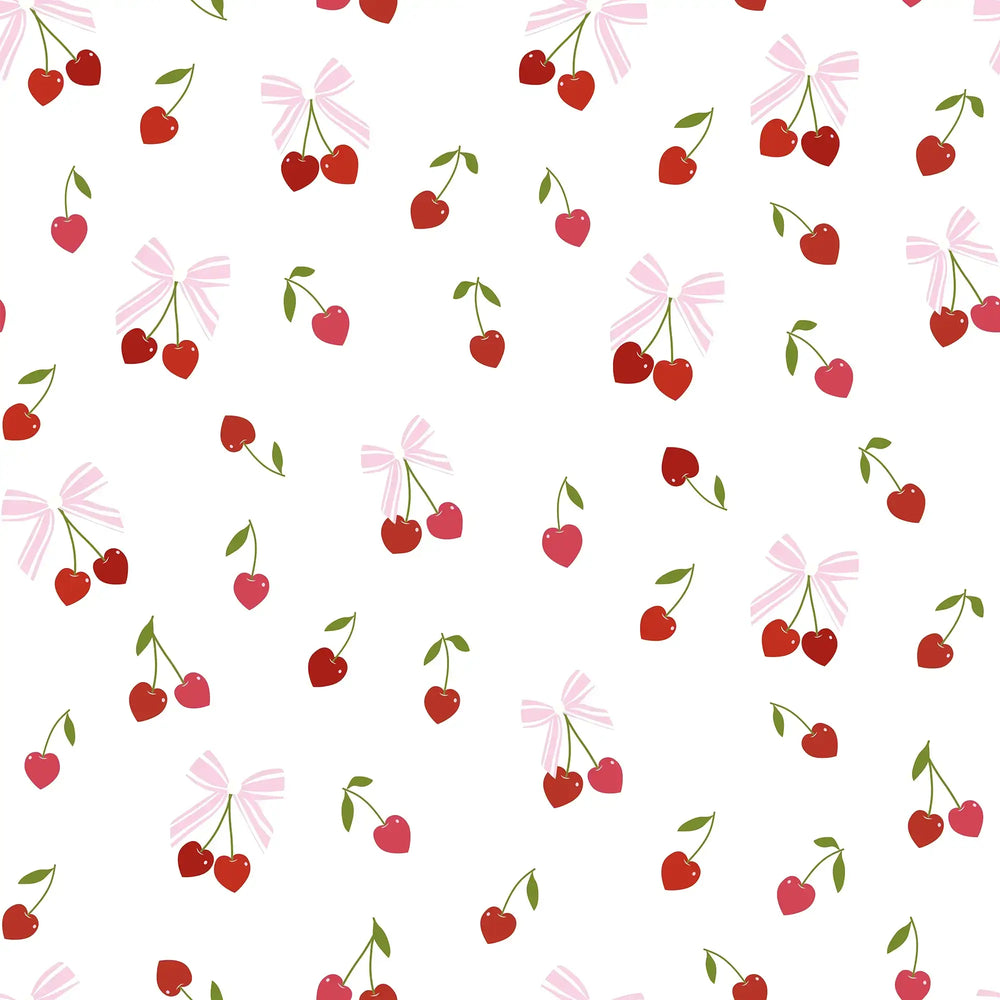 Sample of Cherry Kisses Wallpaper in Pink & Red