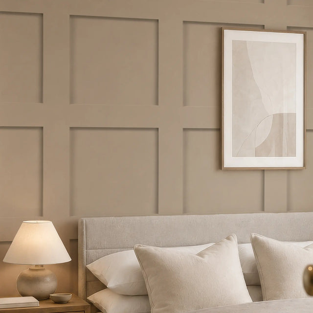 Contemporary Wood Panel Wallpaper in Nude