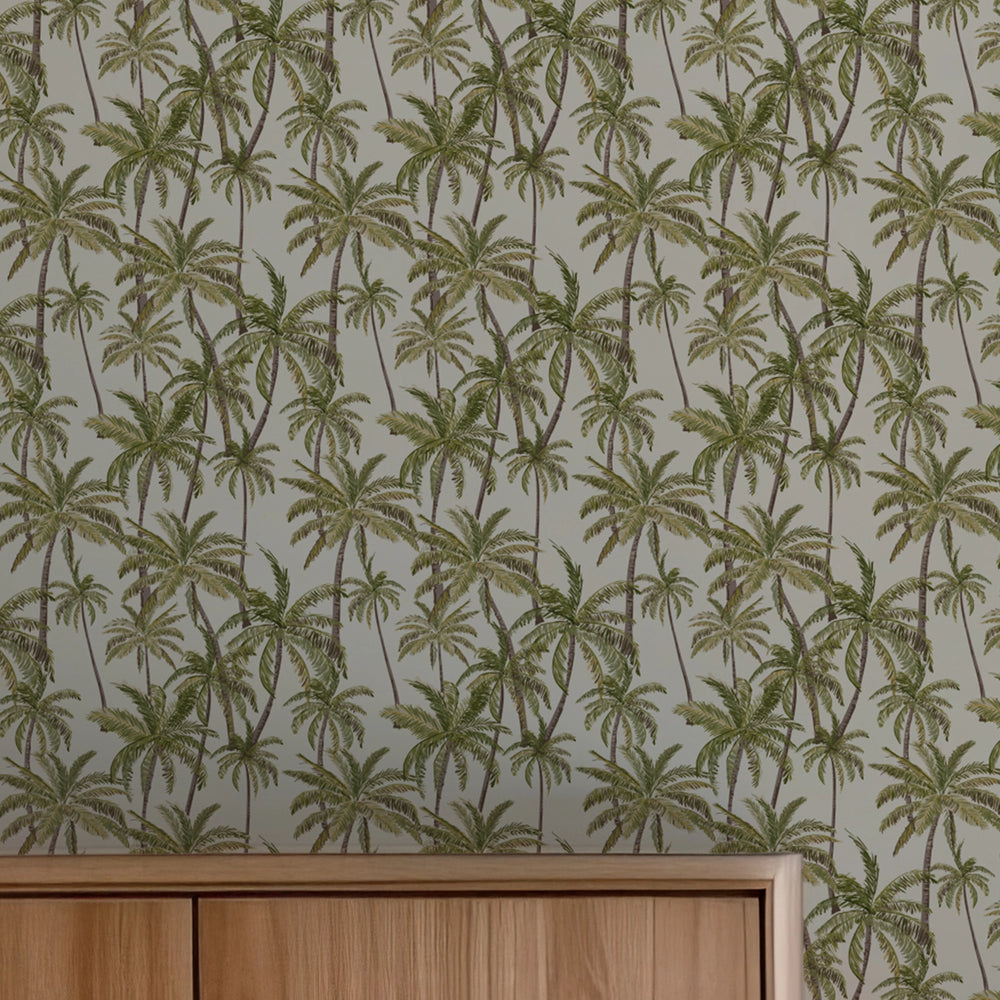 Vintage Palm Wallpaper in Green