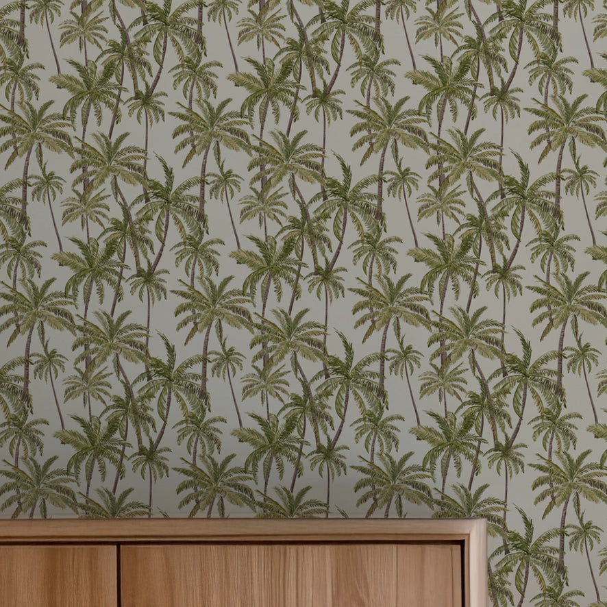 Vintage Palm Wallpaper in Green