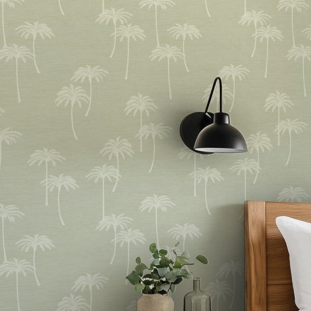 Delicate Palm Wallpaper in Sage