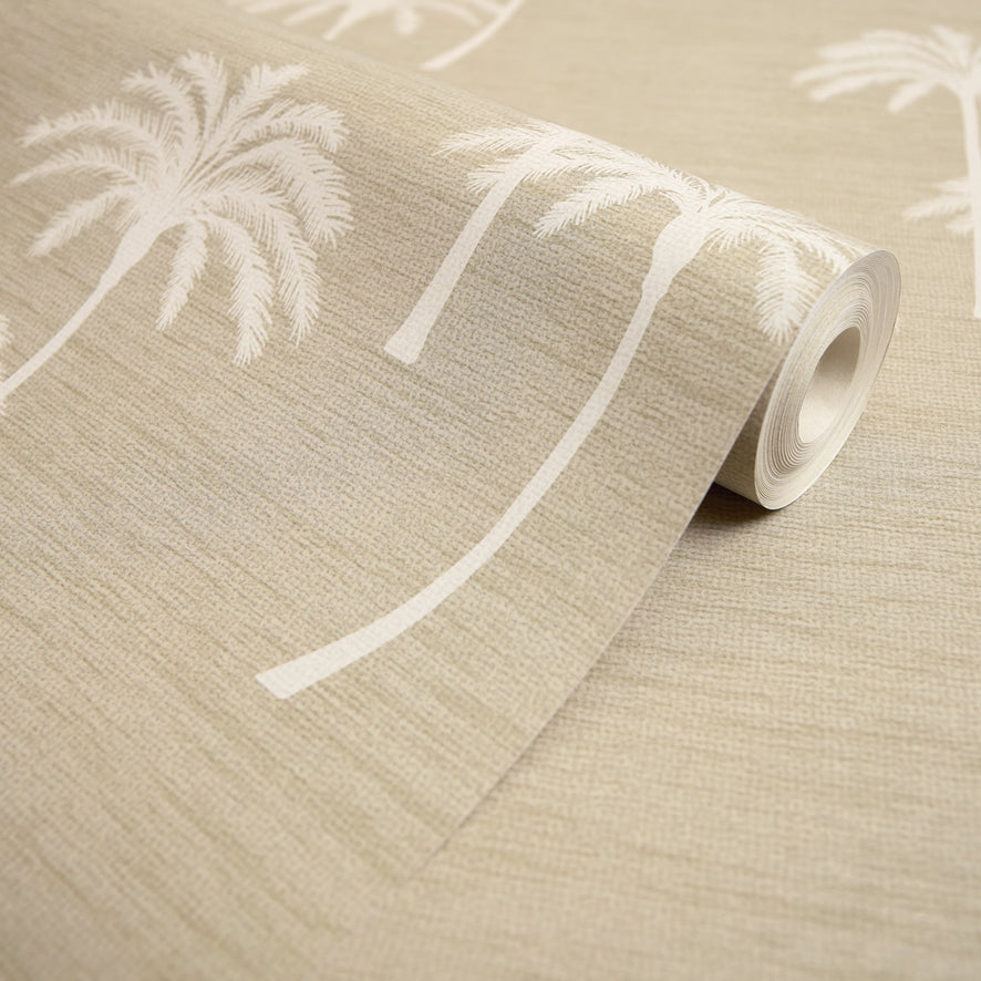 Delicate Palm Wallpaper in Taupe