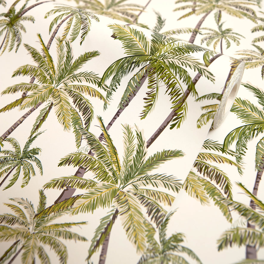 Vintage Palm Wallpaper in Green