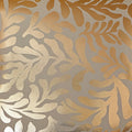 Coral Leaf Wallpaper in Beige with Gold Foil