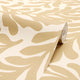 Coral Leaf Wallpaper in Caramel Latte