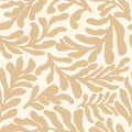 Coral Leaf Wallpaper in Caramel Latte