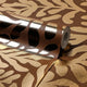 Coral Leaf Wallpaper in Chocolate with Gold Foil