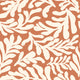 Coral Leaf Wallpaper in Cream on Terracotta