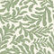 Coral Leaf Wallpaper in Pistachio on Cream