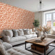 Coral Leaf Wallpaper in Terracotta on Cream