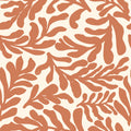 Coral Leaf Wallpaper in Terracotta on Cream