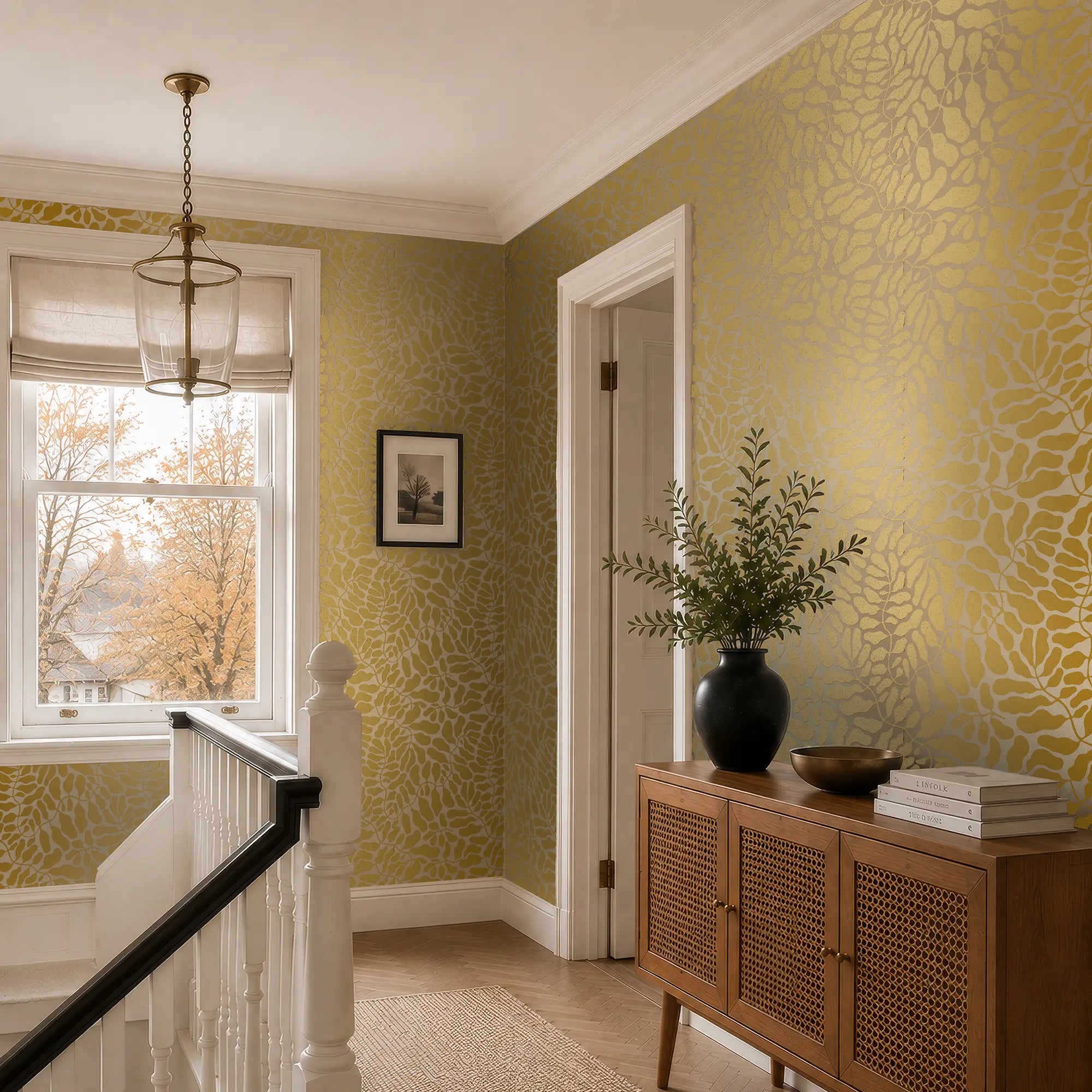 Coral Reef Wallpaper in Cream with Gold Foil