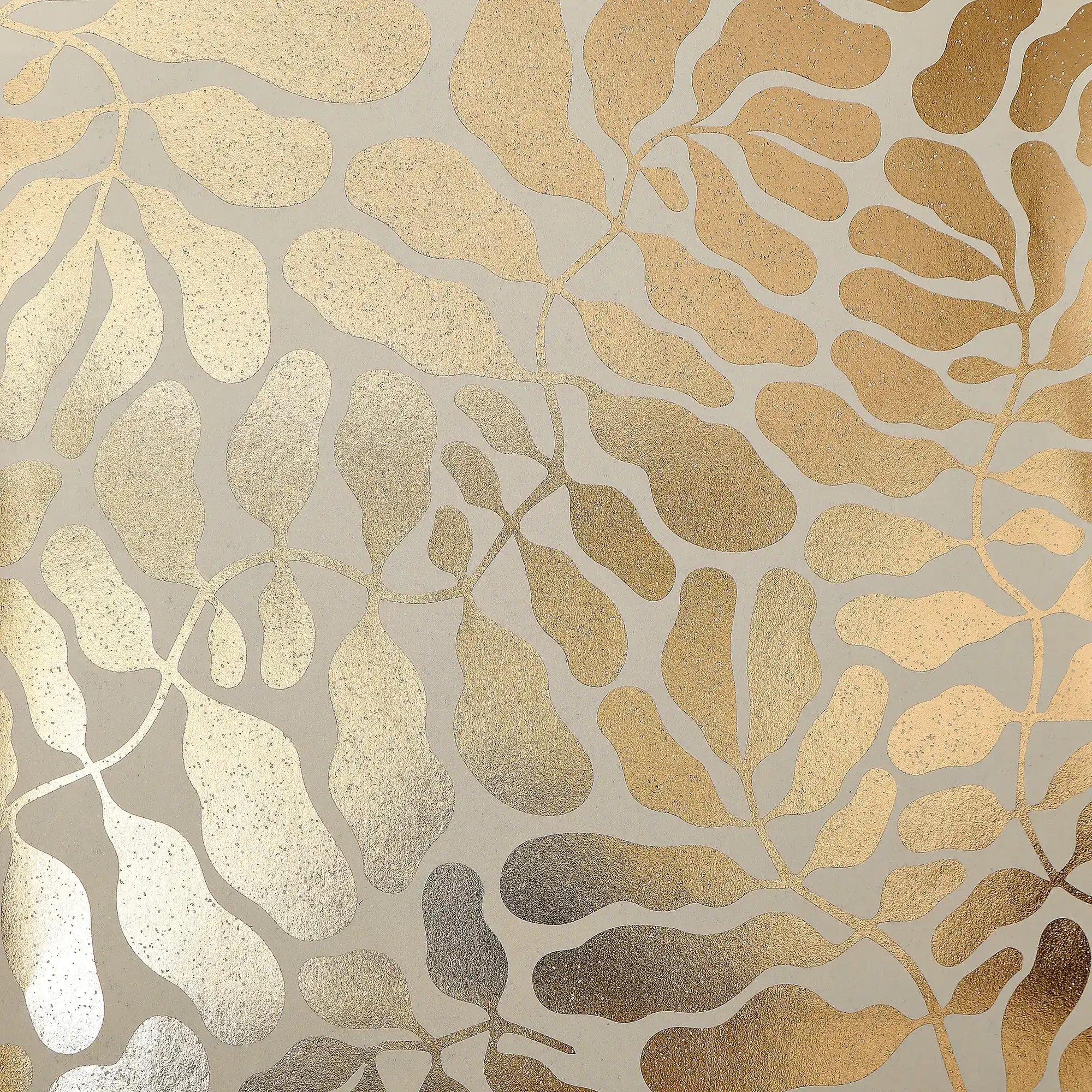 Coral Reef Wallpaper in Cream with Gold Foil
