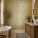 Coral Reef Wallpaper in Grey with Gold Foil