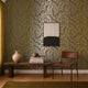 Coral Reef Wallpaper in Navy with Gold Foil