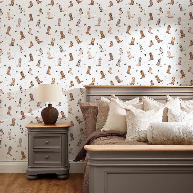 Cowboy Boot Wallpaper in Brown