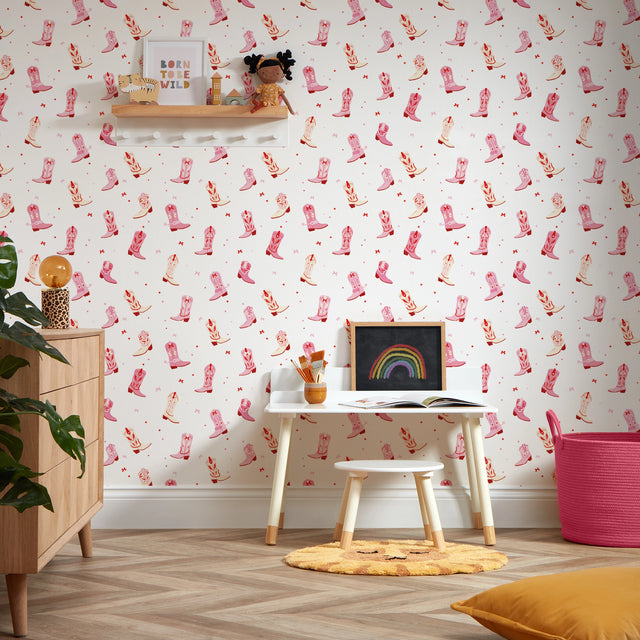 Cowboy Boot Wallpaper in Pink