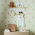 Cozy Bear Wallpaper in Soft Sage