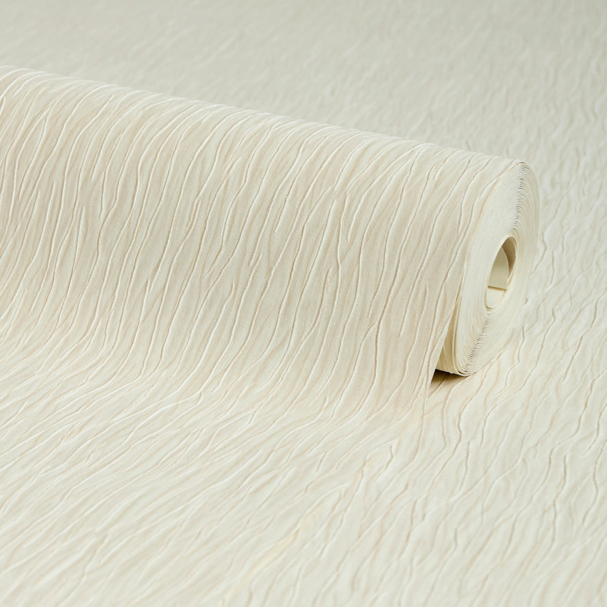 Crushed Silk Wallpaper in Cream