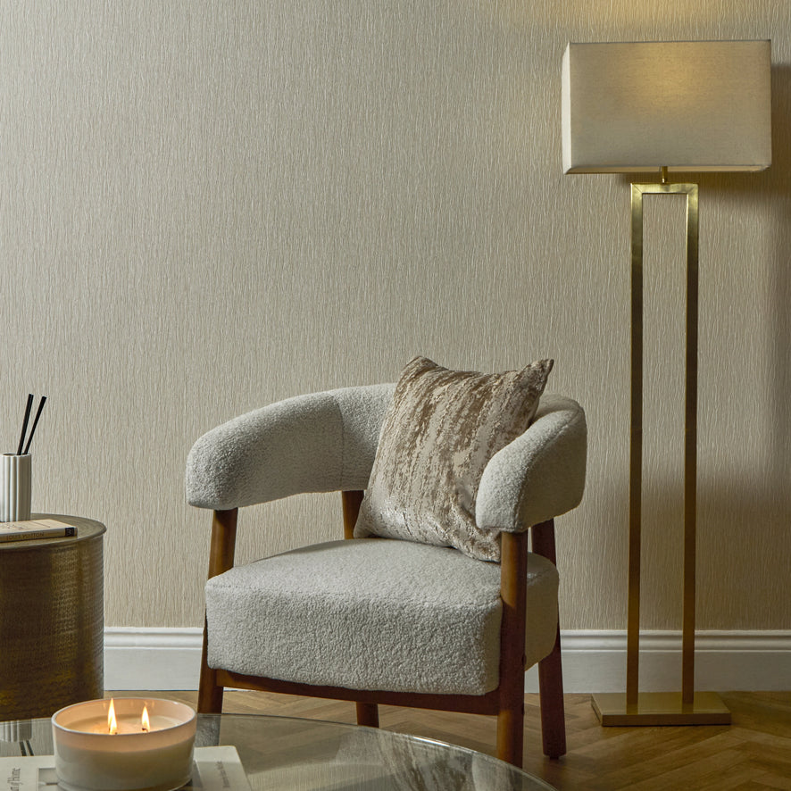 Crushed Silk Wallpaper in Cream