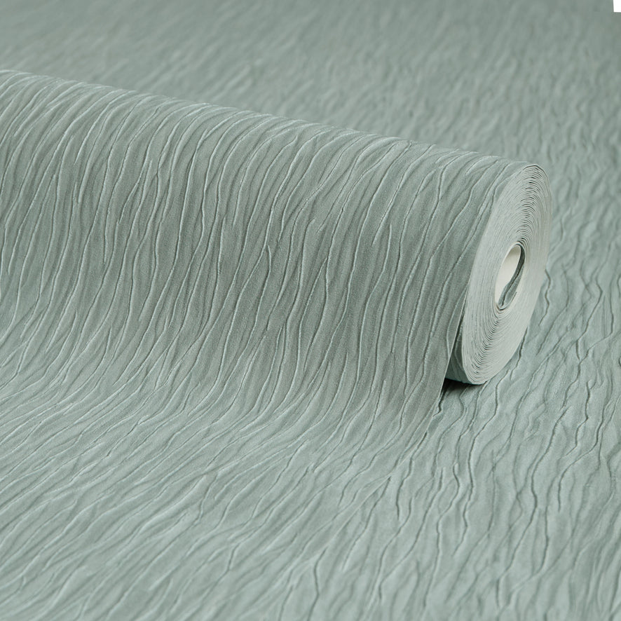 Crushed Silk Wallpaper in Duck Egg