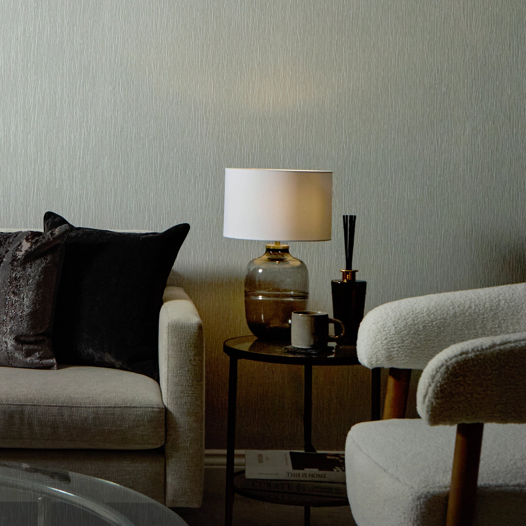 Crushed Silk Wallpaper in Grey