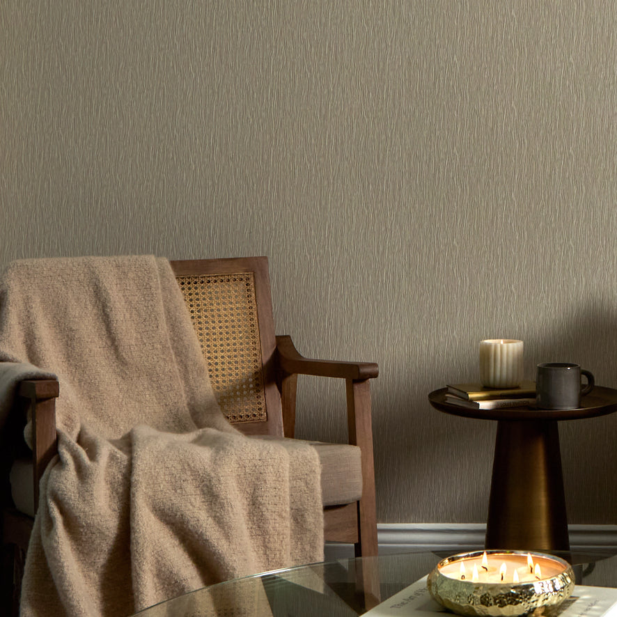 Crushed Silk Wallpaper in Latte