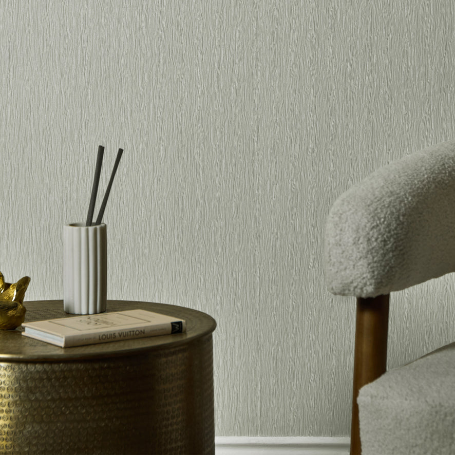 Crushed Silk Wallpaper in Light Grey