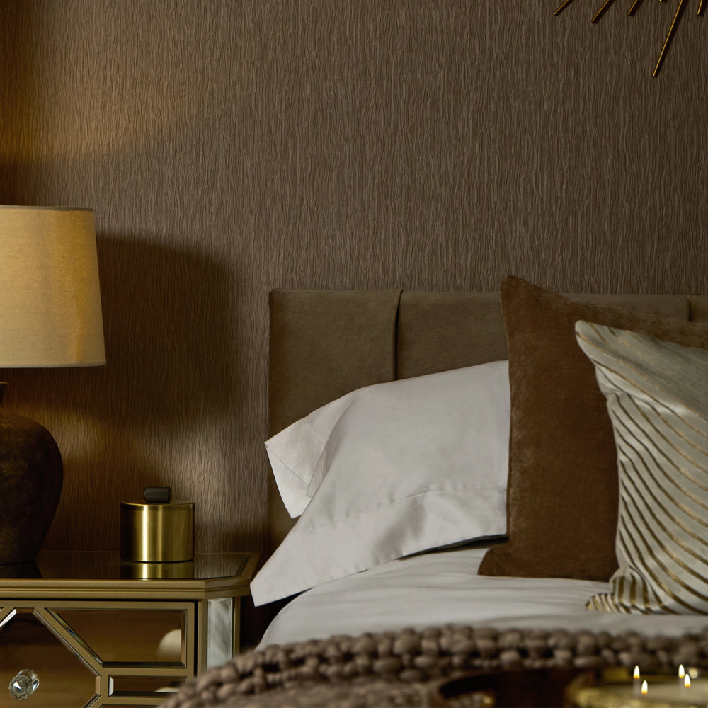 Crushed Silk Wallpaper in Mocha