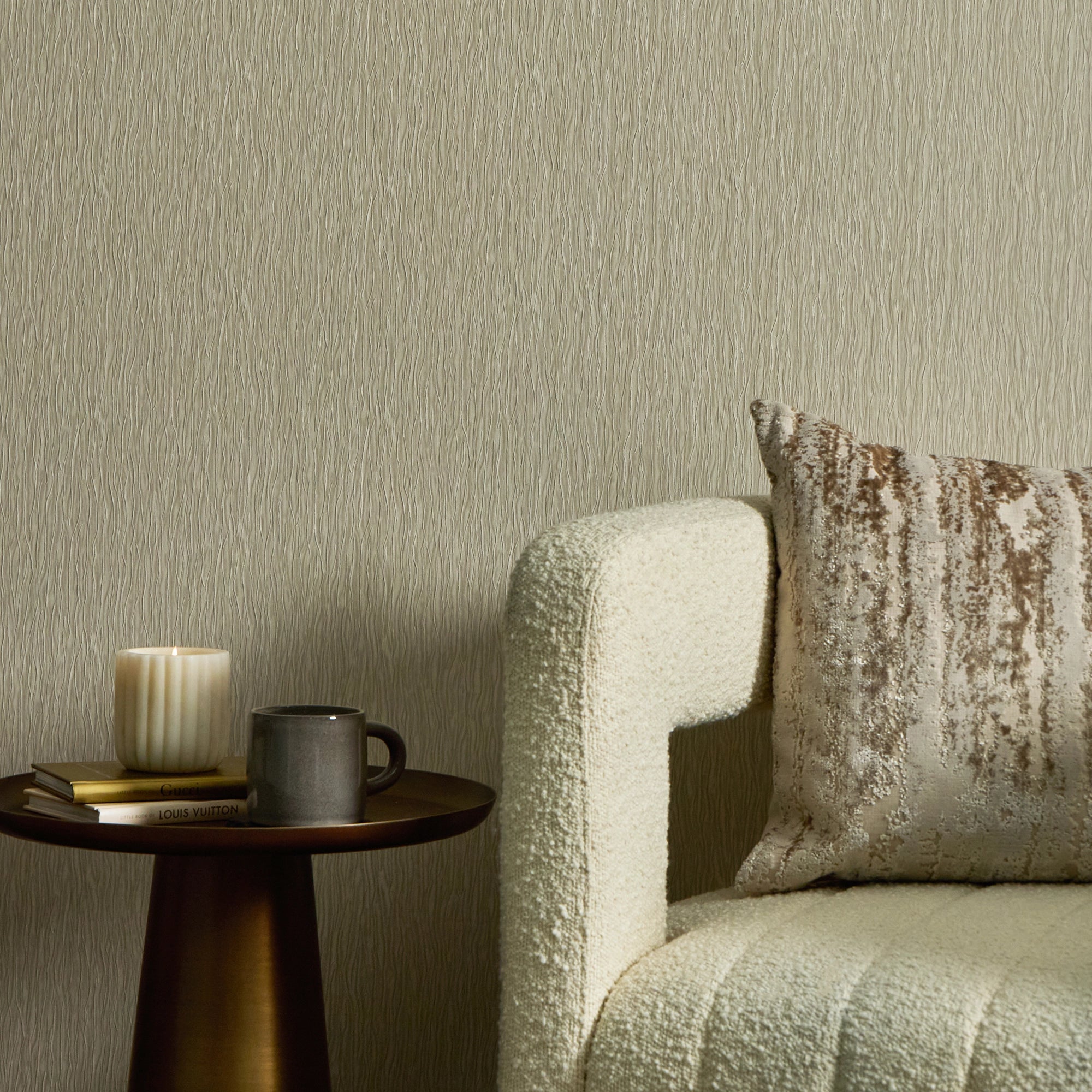 Crushed Silk Wallpaper in Natural