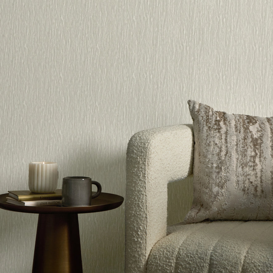 Crushed Silk Wallpaper in Off White
