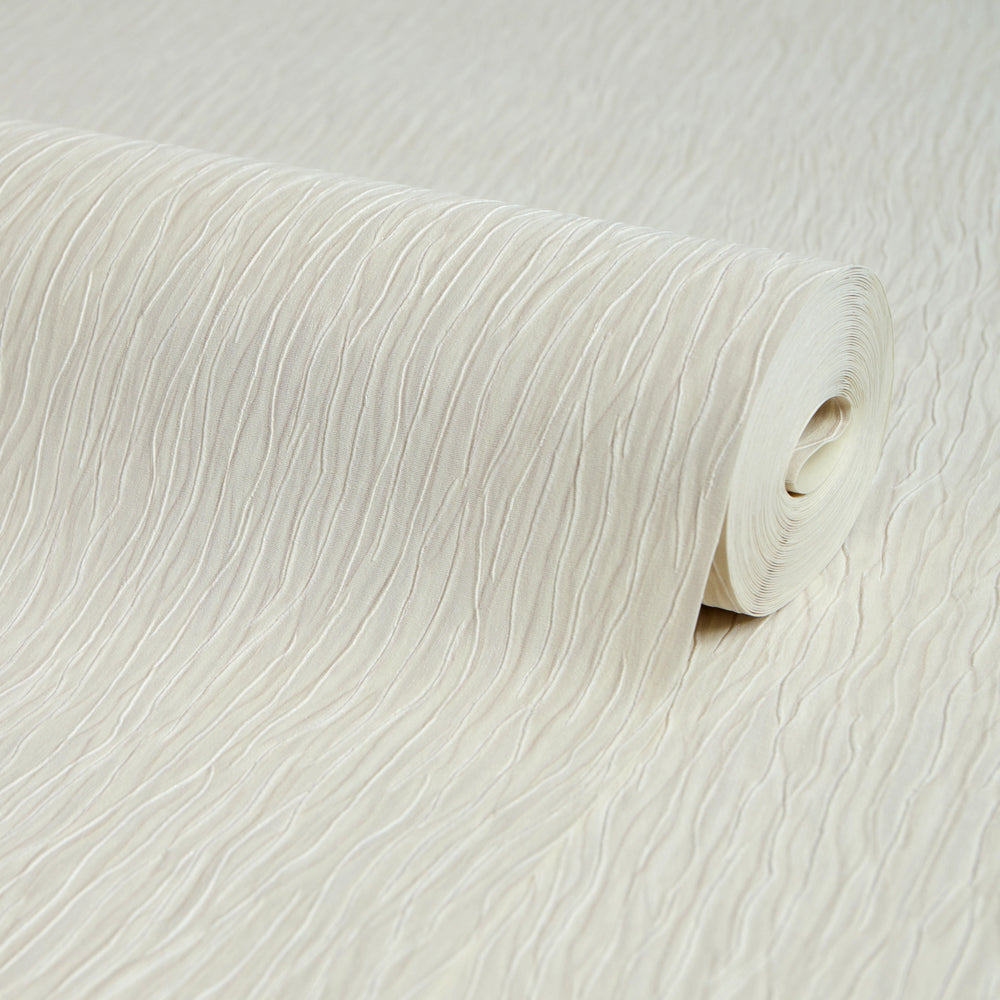 Crushed Silk Wallpaper in Off White