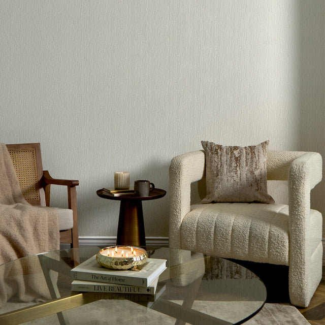 Crushed Silk Wallpaper in Off White