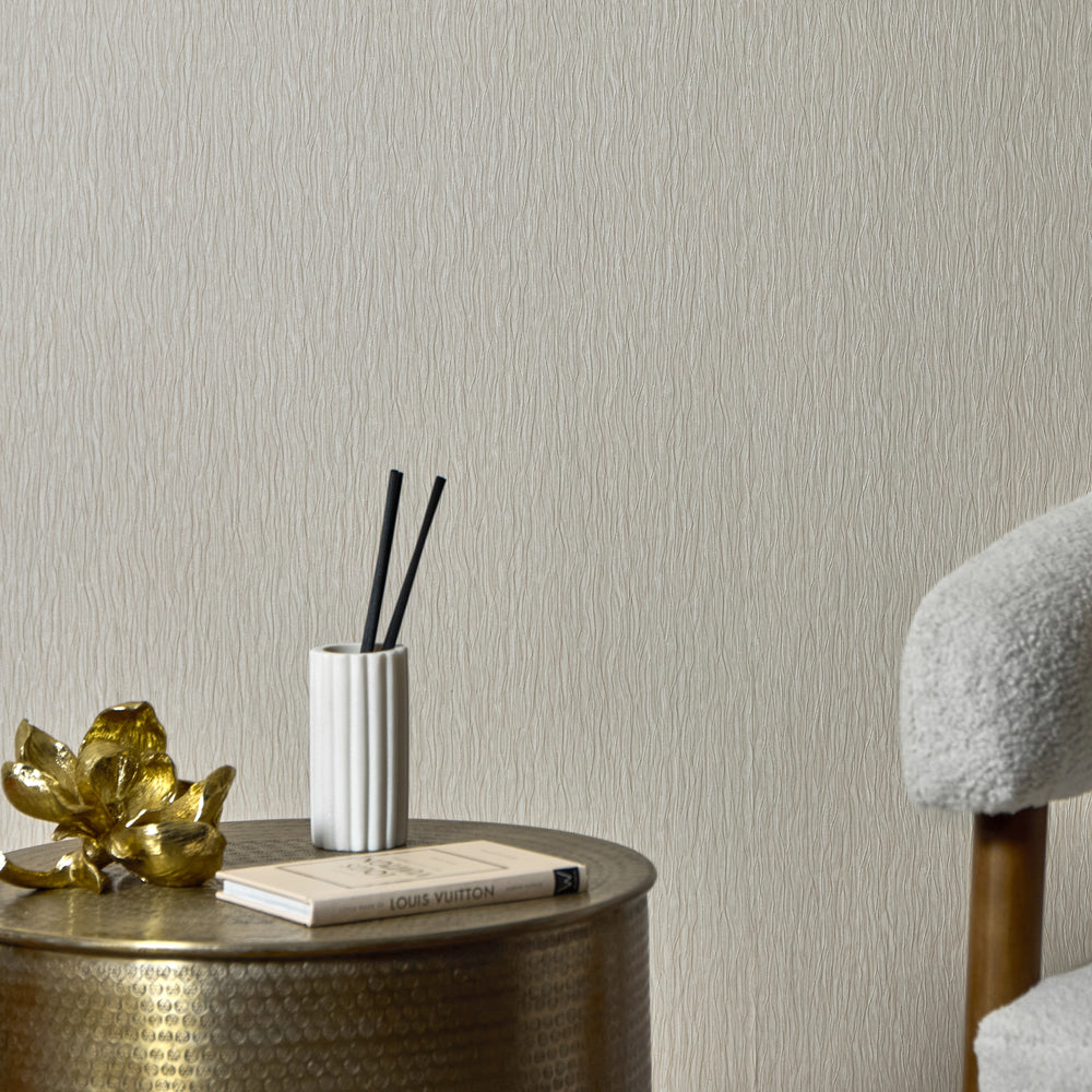 Crushed Silk Wallpaper in Stone