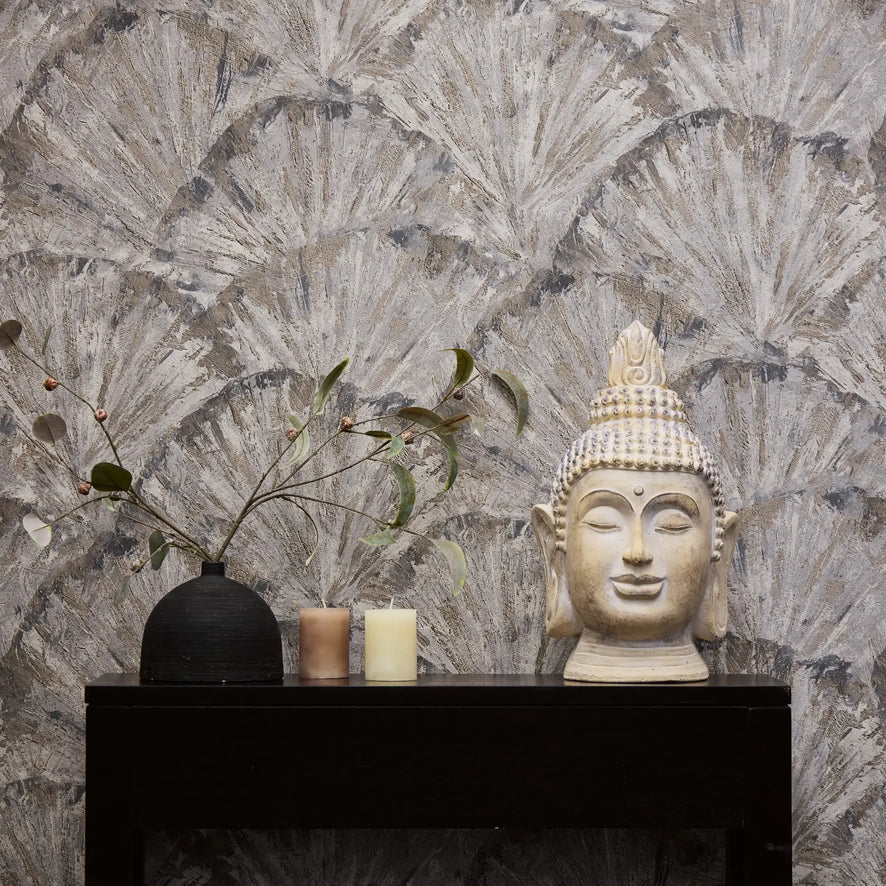 Curated Shell Wallpaper in Neutral Tones – I Love Wallpaper