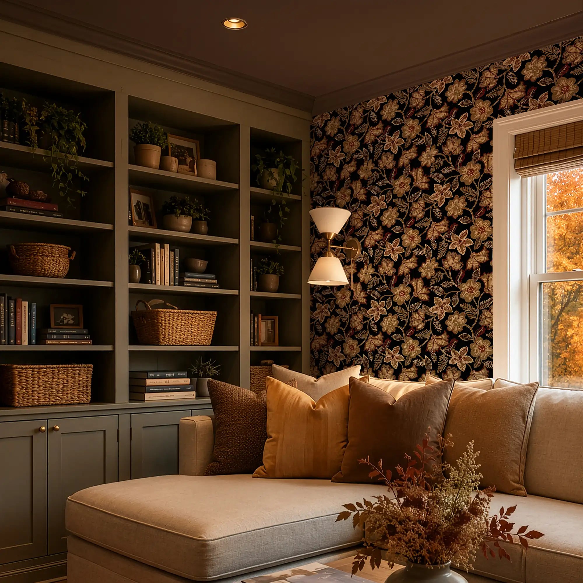 Dark Romance Wallpaper in Gold on Black
