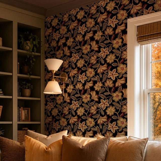 Dark Romance Wallpaper in Gold on Black