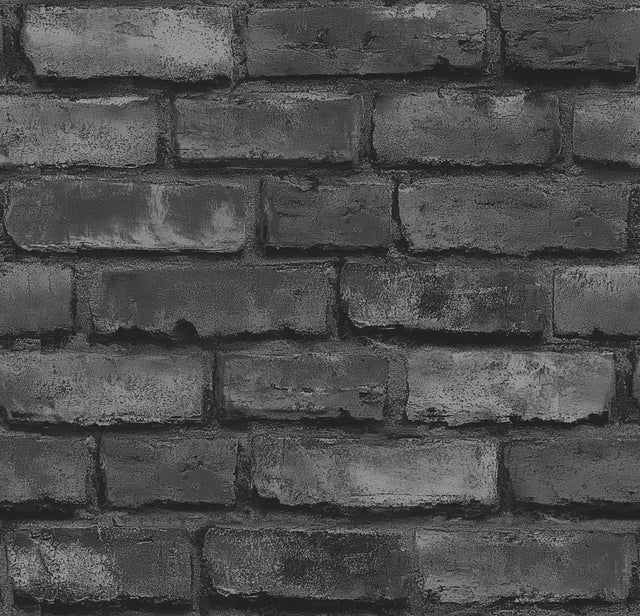 Deansgate Brick Wallpaper in Dark Grey