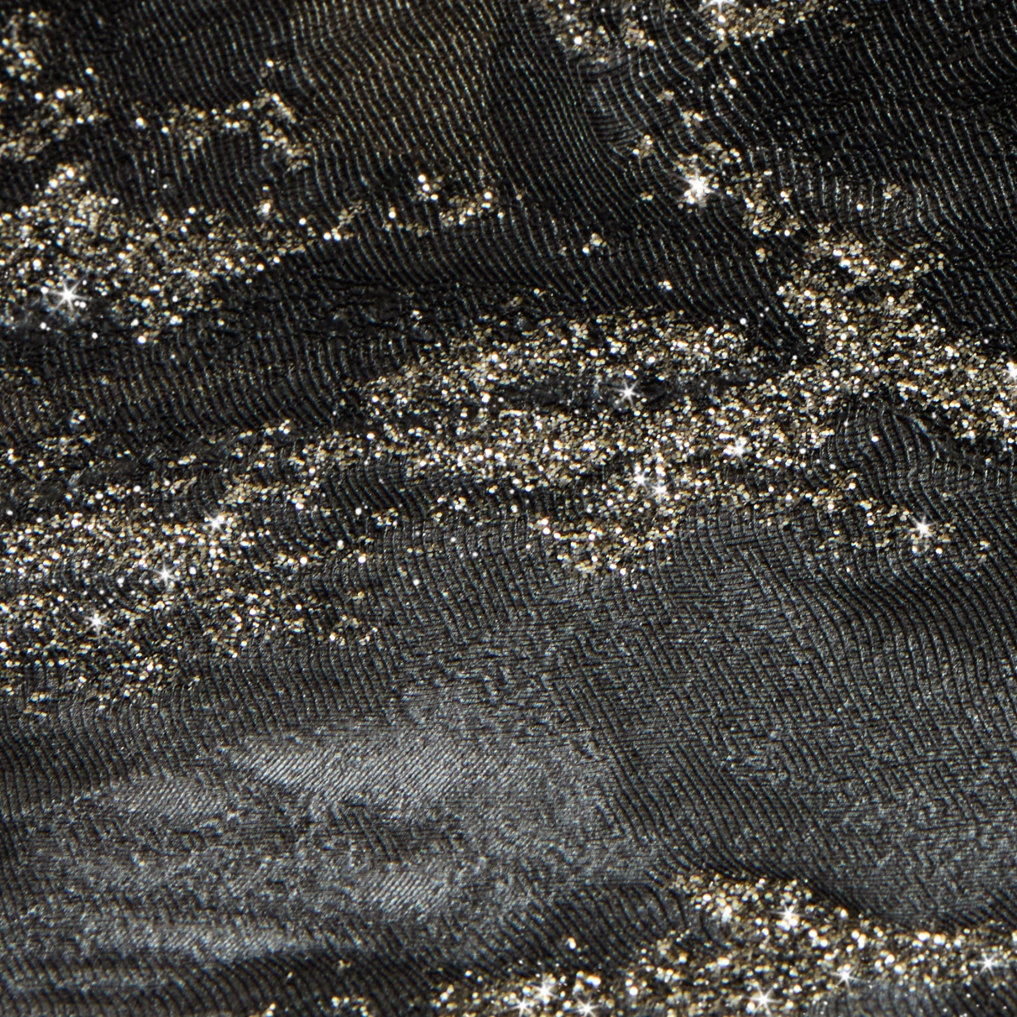 Decadence Wallpaper in Charcoal and Black with Gold Glitter