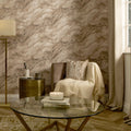 Decadence Wallpaper in Latte with Gold Glitter