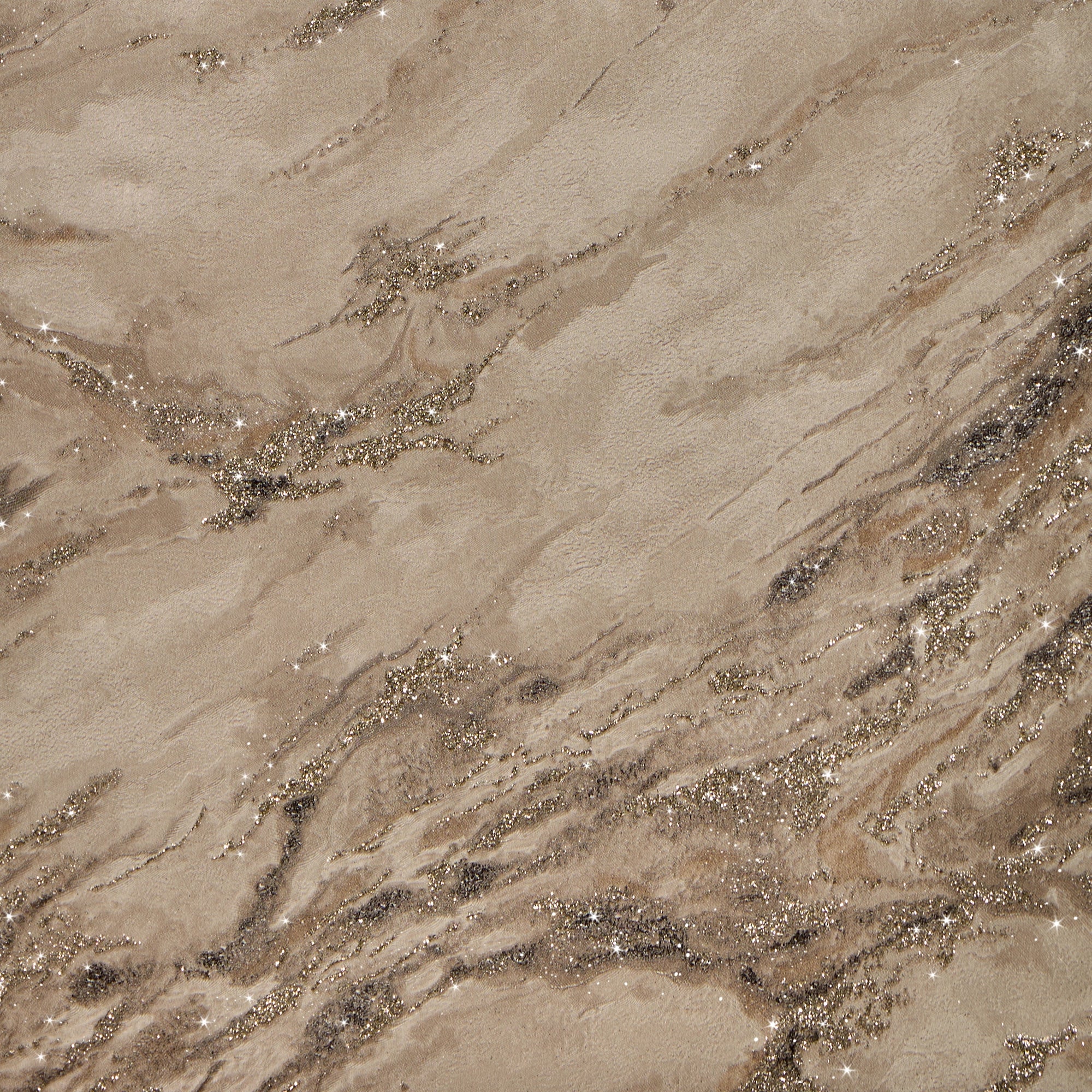 Decadence Wallpaper in Latte with Gold Glitter